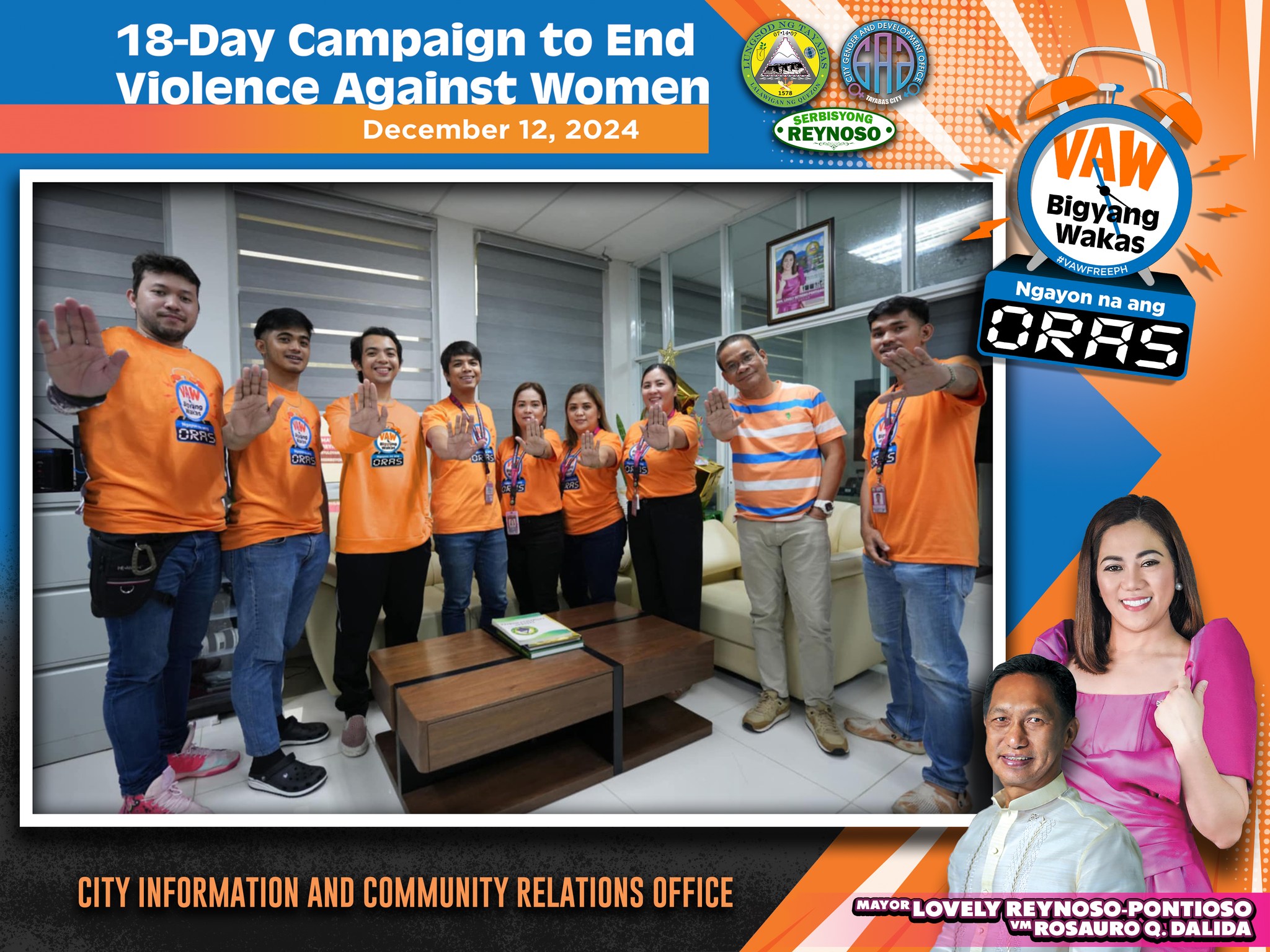 In a show of solidarity and support for the ongoing fight against violence against women (VAW), every office within the Local Government Unit (LGU) and various barangays have once again donned bright orange shirts.