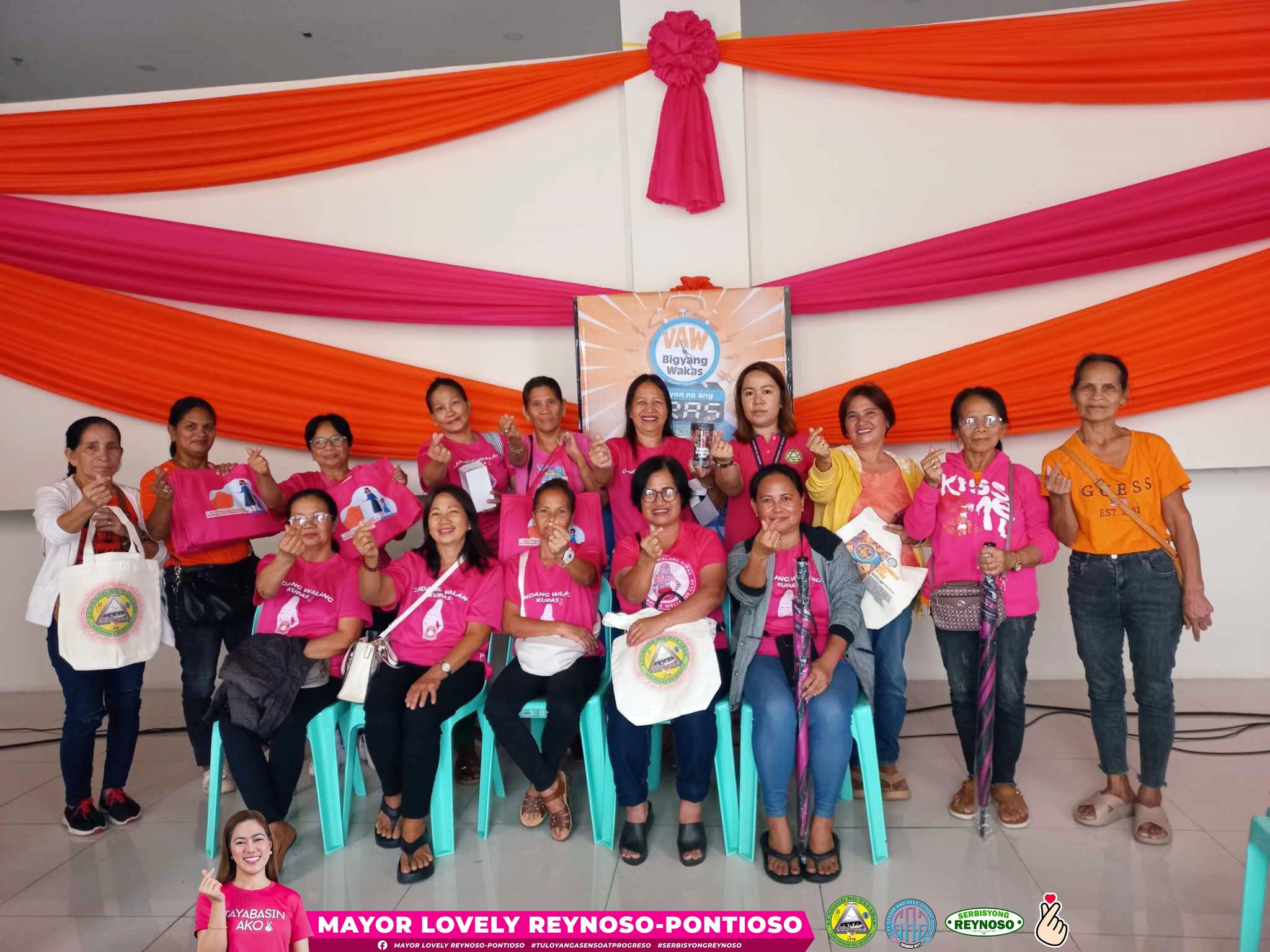 (LUPONG TAGAPAMAYAPA MEMBER, VAWC DESK OFFICER, BARANGAY TANOD, KALIPI PRESIDENT) BARANGAY CALUMPANG, MATE, LAWIGUE, LALO, and ANGELES ZONE 3join the 2024 18-Day Campaign to End Violence Against Women Awareness.